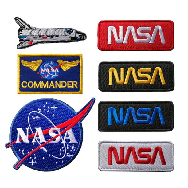Parches de transbordador espacial, parches de la NASA, para sombreros,  chaquetas, camisas, chalecos, zapatos, jeans, 7 piezas Rojo Verde