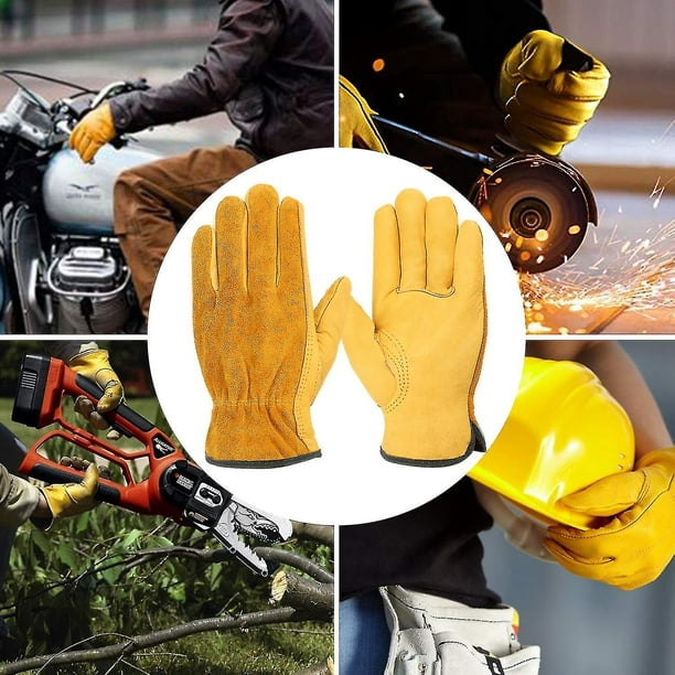 Guantes de trabajo de cuero 2 pares de guantes impermeables resistentes  para construcción jardinería reparación de automóviles Botao YONGSHENG  8390606282743