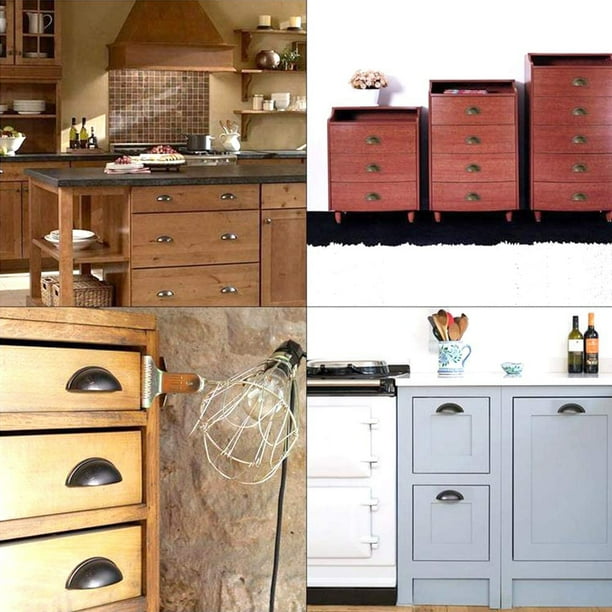 6 manijas de madera para cajones, manijas de muebles vintage de madera para  puertas de cocina, manijas de armario de cocina, manijas de armario