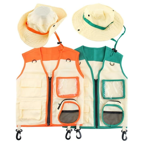 Kits de disfraces de explorador de juguete para niños, binoculares, chaleco  de carga y sombrero, juego de rol, disfraz de patio trasero, abrigo con  múltiples bolsillos para exteriores - AliExpress