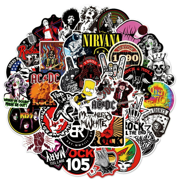 50 pegatinas de banda de rock legendaria – pegatinas de metal pesado –  pegatinas de banda para adultos, pegatinas y calcomanías de rock, pegatinas  de