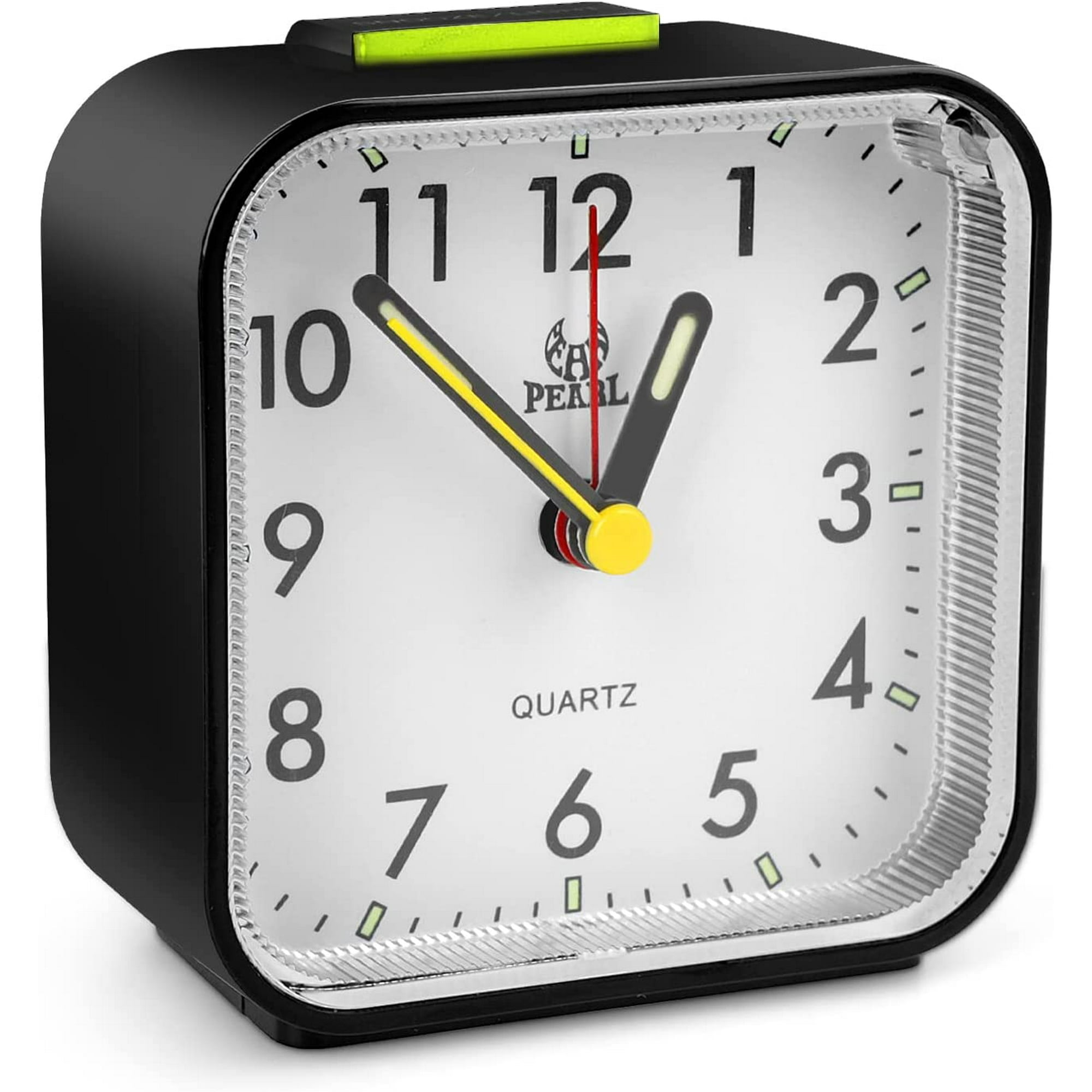 Reloj despertador analógico silencioso, reloj despertador matutino, reloj  despertador de cuarzo de plástico, pequeño reloj despertador con pilas que  no hace tictac, reloj despertador de viaje (negro) Sincero Electrónica