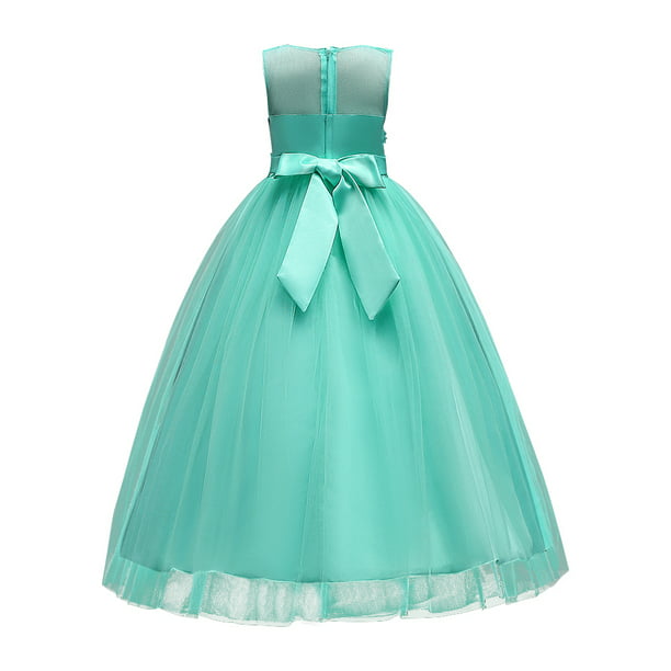 Vestido de Niños Niña Flor Princesa Sin mangas Ropa de fiesta (Verde 13-14T-266203.10 Tmvgtek Para estrenar | Walmart en línea