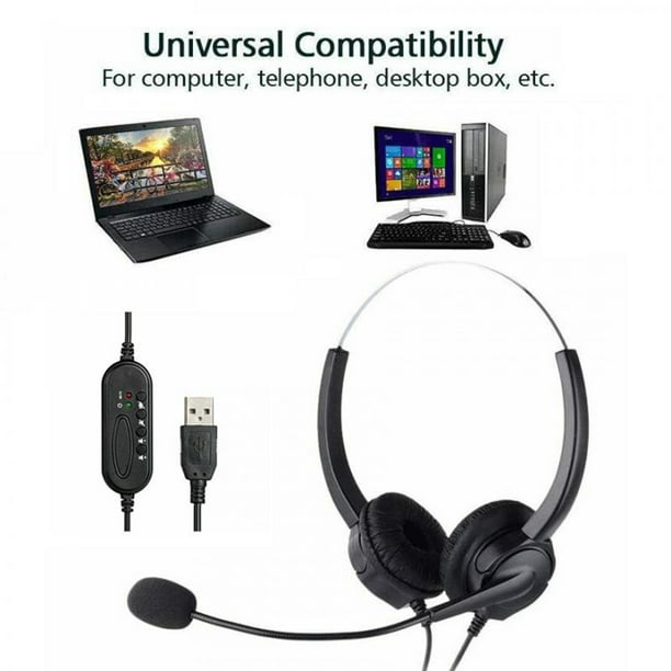Auriculares con cable USB para juegos, cascos universales con micrófono,  reducción de ruido, para ordenador portátil - AliExpress