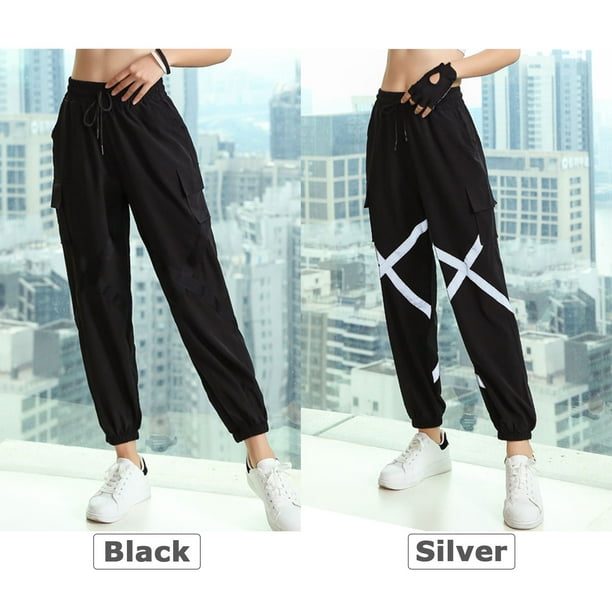 Pantalones deportivos para mujer con bolsillos laterales con cordón  Pantalones Joggers Yoga yeacher