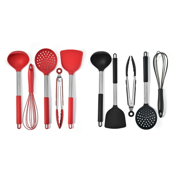Juego de utensilios de cocina de silicona, 5 herramientas de cocina  antiadherentes resistentes al ca…Ver más Juego de utensilios de cocina de