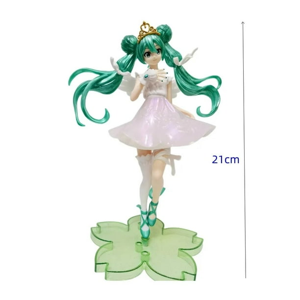 Figura De Anime Japonés Hatsune Miku De 22cm Postura De Pie Estilo Bohemio Que Brilla Por La