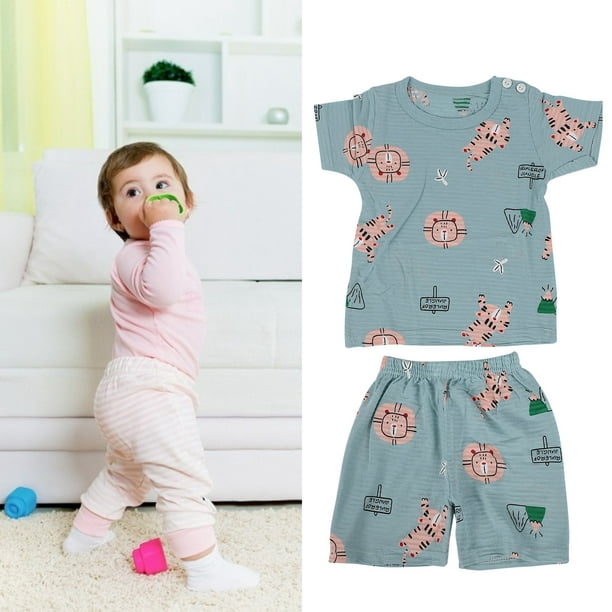 Conjuntos de verano para bebés ropa de verano para bebés algodón transpirable Conjunto cómodo para la vida diaria para cumpleaños niños pequeños para bebés ANGGREK Otros | Walmart en línea