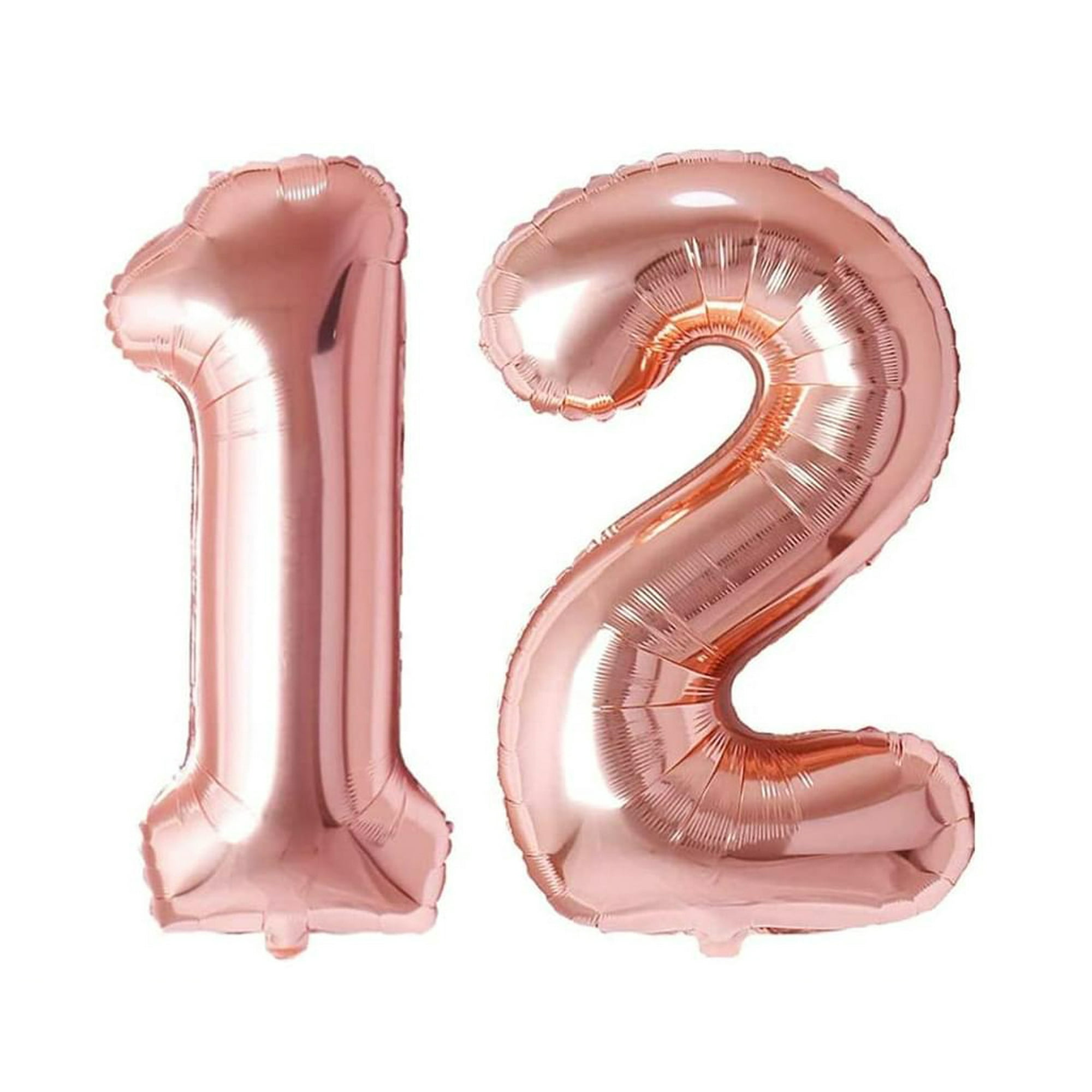 AULE Globos grandes de 40 pulgadas con números de 27 números de aluminio de  color oro rosa, globos gigantes de helio para fiesta de cumpleaños de 27
