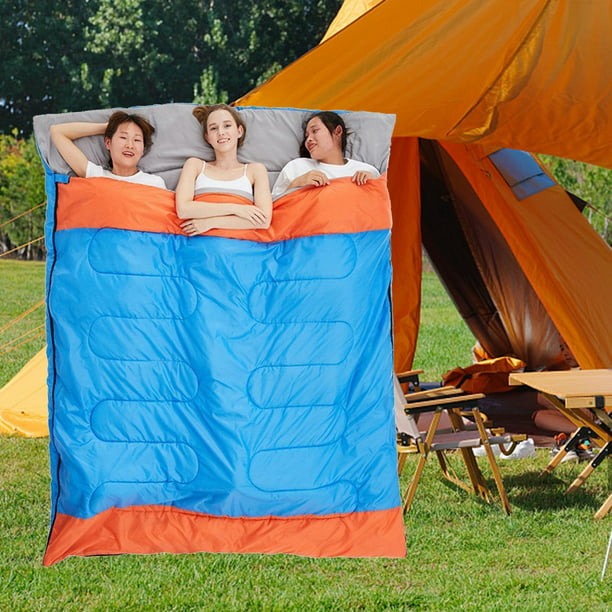  Saco de dormir extra grande para camping, saco de dormir para 4  estaciones para adultos, adolescentes, uso en interiores y exteriores,  impermeable, ligero, saco de dormir compacto, ideal para camping, 