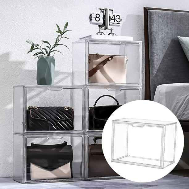 Caja de almacenamiento de ropa transparente, organizador apilable para  dormitorio, contenedor…