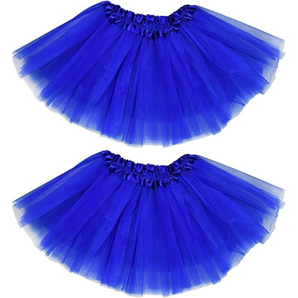 Yolev Tutu Azul Mujer Falda Tul Niña Tutus de 3 Capas Elástica Clásica para  Adolescentes Adultos Vestido de Baile para Mujeres Fiesta Disfraz de Los