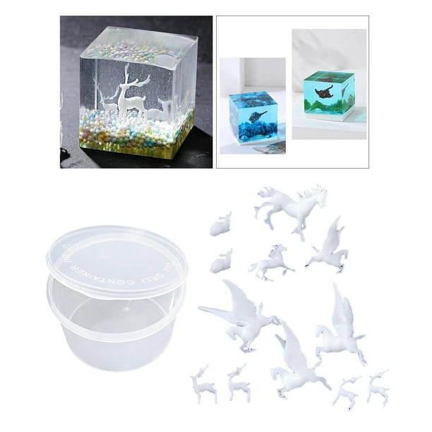  2 cajas 3D de resina epoxi hecha a mano para manualidades,  materiales de relleno DIY (2) : Belleza y Cuidado Personal