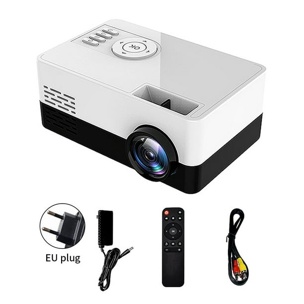 Mini proyector portátil del reproductor multimedia del hotel de la oficina  en casa del proyector de 1080P LED, blanco, negro, enchufe de la UE  Guardurnaity EL000214-02B