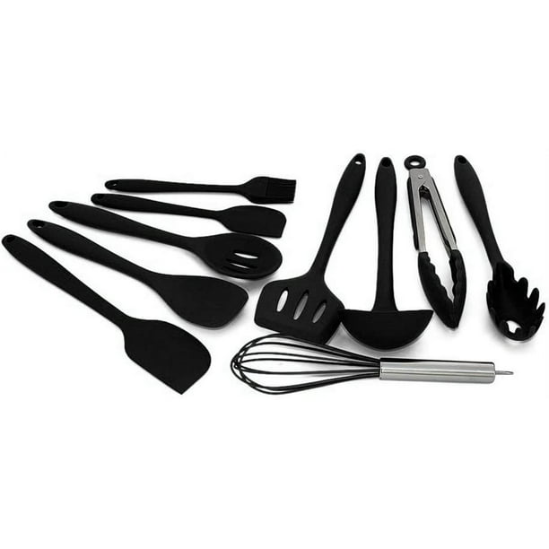 Set De Utensilios Para Cocina X12 Unidades Calidad Suprema Negro