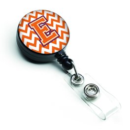 Carolines Treasures CJ1005-HBR Letter H Initial Monogram Pink Stripes  Retractable Badge Reel 