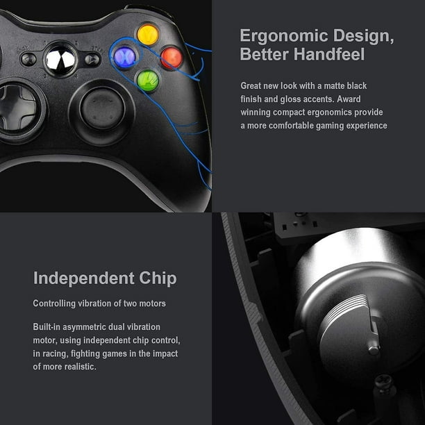 Control Xbox 360 Microsoft inalámbrico para Xbox y Slim 360 PC Windows