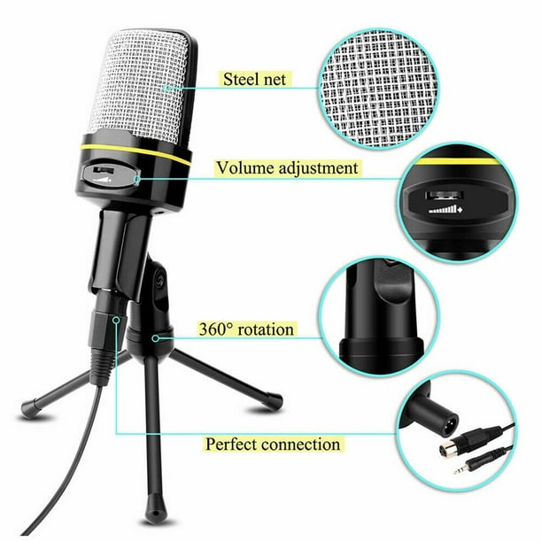 Microfono Profesional Condensador Para Podcast Grabar Videos  Con  Tripode