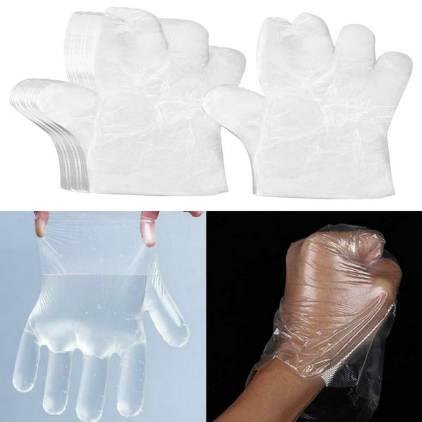 250 guantes desechables de plástico, guantes desechables de polietileno de  gran tamaño, guantes desechables para limpieza, preparación de alimentos