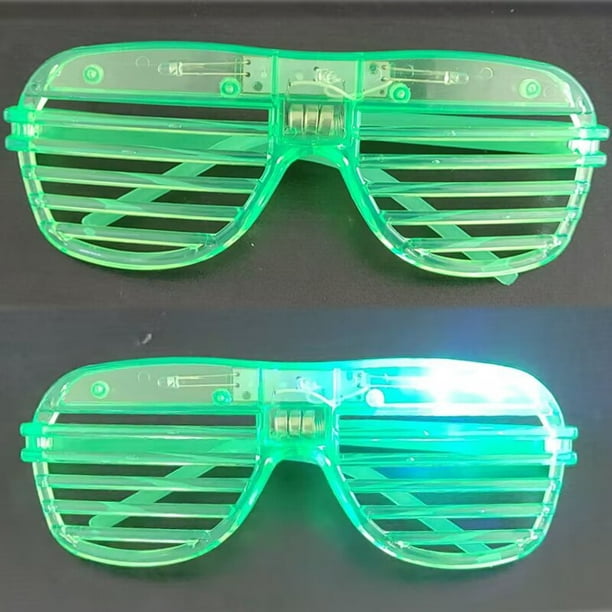 Paquete de 30 lentes LED para fiesta de Mardi Gras, que brillan en la  oscuridad, suministros de fiesta, persianas de neón, gafas de sol  iluminadas