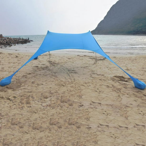 FLAMINGUEO - Toldo Sombrilla Playa Refugio UPF30+ 329 x 180 cm, Beach Tent  Protector Azul, Envío 48/72 horas