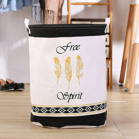 cesta de lavandería de tela plegable de gran capacidad para edredones almohadas sábanas mantas y ropa el patrón de plumas impermeable plegable a prueba de polvo jm