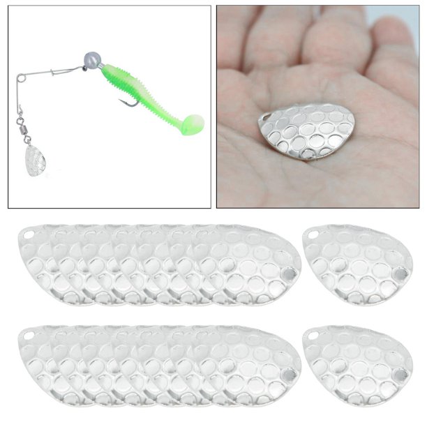 Paquete de 20 cuchillas giratorias de pesca de Metal, cuchara DIY para  señuelos duros, accesorios para Sharpla cuchillas de spinner de pesca