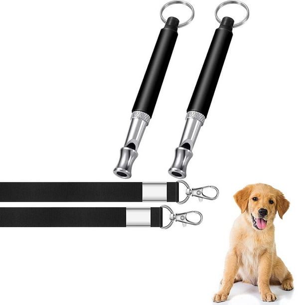 Silbato para perros con correa colgante Silbatos de entrenamiento de metal  ligero para perros Negro Sunnimix Silbato para perros