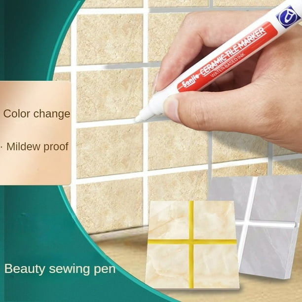 Roise rotulador de azulejos blanco impermeable, rotulador de lechada, pluma  de costura de pared, 10 colores