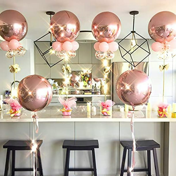  PartyWoo Decoraciones de 30 cumpleaños para ella, 29 piezas de  decoraciones de fiesta de oro rosa, globos de feliz cumpleaños, globos del  número 30, cortina de aluminio de 6.6 pies, globos