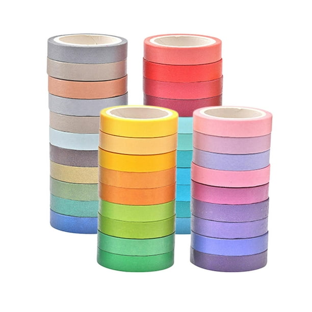 Caja Rainbow con 60 washi tapes delgadas de colores