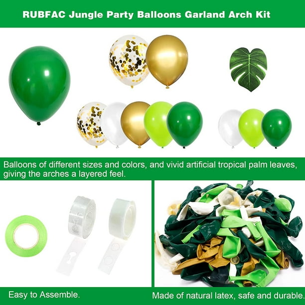 Arco de globos para fiesta en la jungla, decoración con globos verdes, luz  de las estrellas Rojo Verde