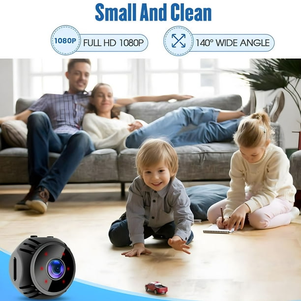 BBIDSW Mini cámara de seguridad, cámara inalámbrica 1080P, pequeña cámara  portátil para niñera, monitor de bebé, cámaras de vigilancia con visión