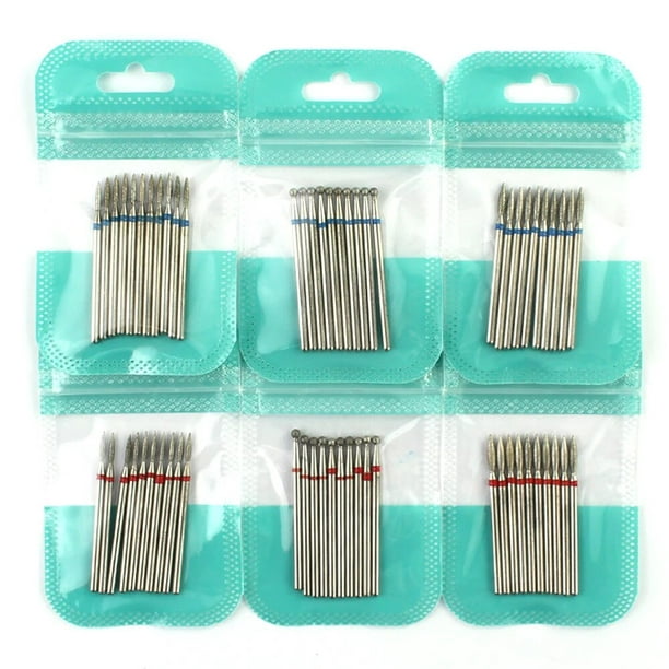 Juego de brocas de diamante con forma de fresa para manicura