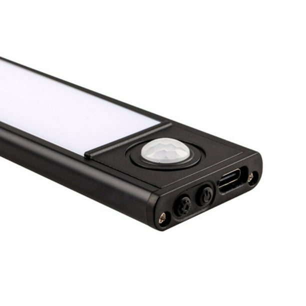Tira de luz LED con sensor de movimiento recargable USB 60 LED, batería de  litio, impermeable, color frío, para dormitorio, caja de libros, enfriador