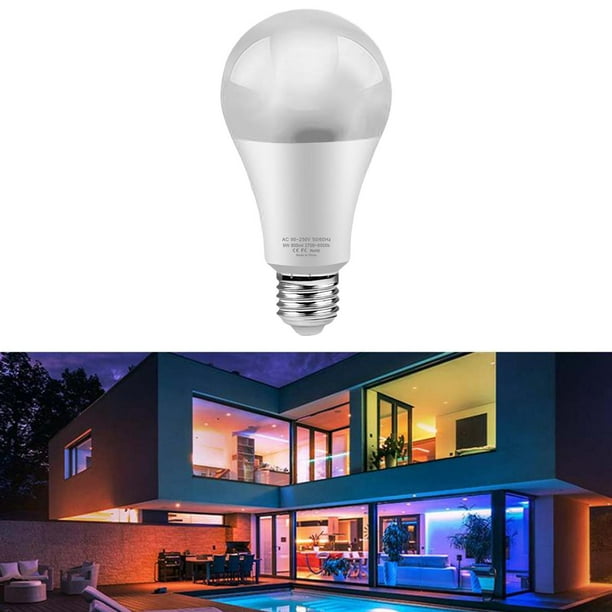  Bombilla de luz que cambia de color, bombilla LED de colores  RGBW de 10 W, bombillas LED A19 regulables con control remoto, bombillas  LED de noche de estado de ánimo, 10