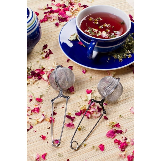  Leden Infusor de té para té de hojas sueltas, lindo colador de  té, bola de acero inoxidable, malla extrafina, filtro de té más empinado para  taza, taza, mango de silicona, gris 