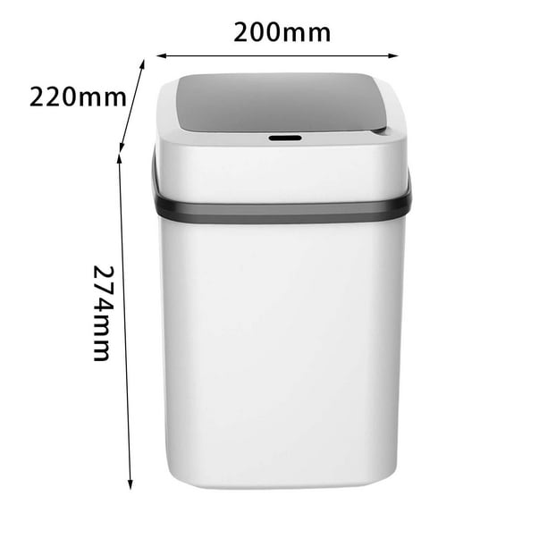 Papelera Cocina Eléctrico Cubo de basura de inducción inteligente Cubo de basura  automático Cubo de basura eléctrico (Blanco)