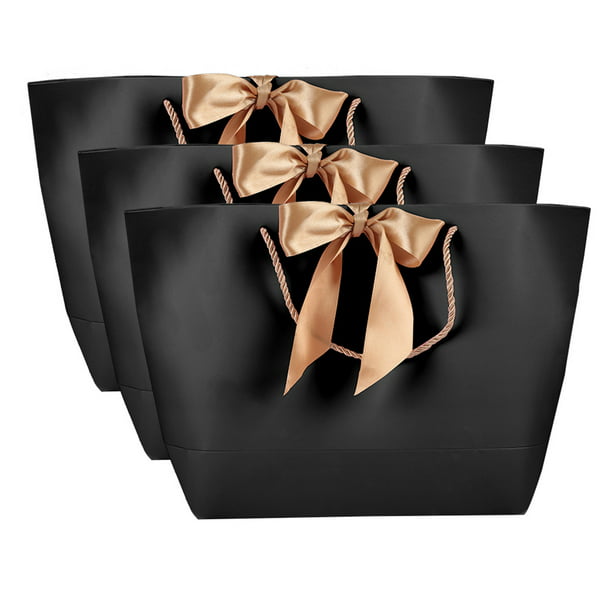 Bolsas de regalo de cumpleaños 65 – Papel negro con asas de cuerda – Bolsa  de regalo grande ecológica – Se ve genial – Rosa