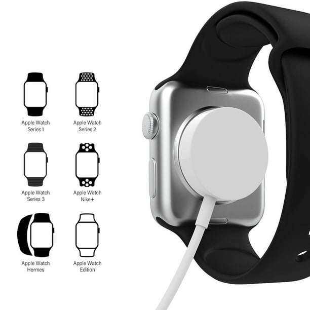 Cargador inalámbrico para Apple Watch. Cargador portátil para iWatch USB,  viajes, coche, ligero, magnético, rápido, inalámbrico, compatible con Apple