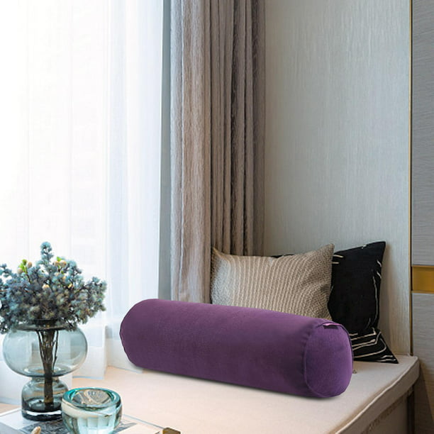 Almohada de cojín para cama, almohada larga y redonda para adultos con  funda de terciopelo extraíble, almohada cilíndrica de tubo decorativo, 47 x