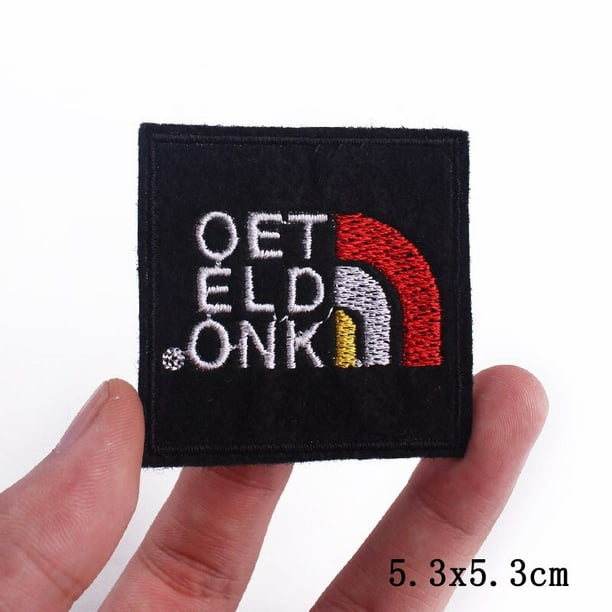 Oeteldonk-Parche de rana con emblema, apliques con letras bordadas para  planchar, pegatinas para ropa, emblemas