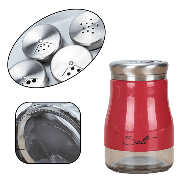 Salero y pimentero de acero inoxidable con fondo de cristal, accesorios de cocina  modernos Namotu CPB-US-YYM522-5