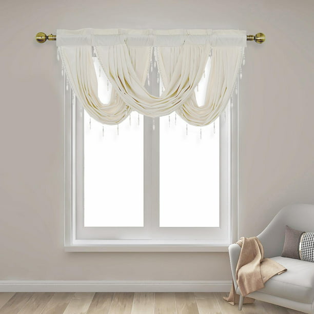 Cenefas de cortina de cocina de poliéster, elegante, cocina, hogar, sala de  , bolsillo de varilla, cortinas pequeñas pequeñas blanco perfecl cortinas