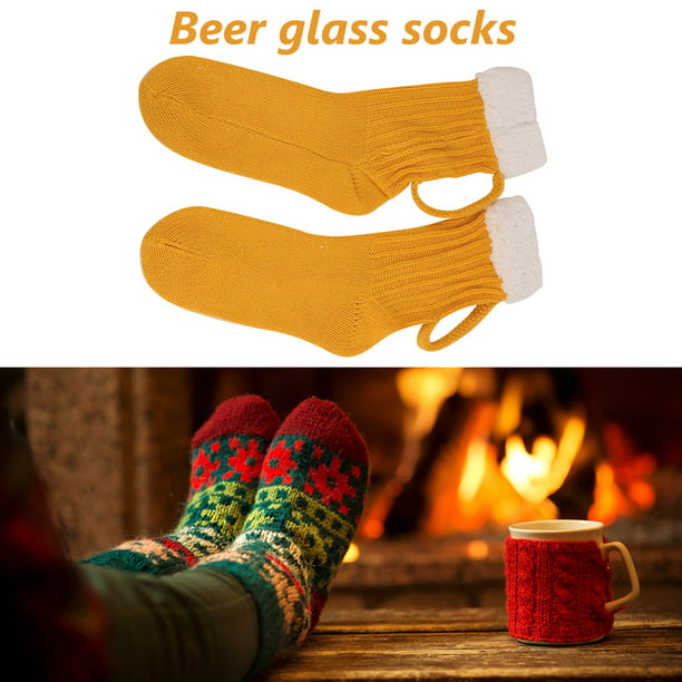 Taza de cerveza 3D, calcetines casuales, cómodos, divertidos, lindos,  calcetines gruesos de invierno Likrtyny