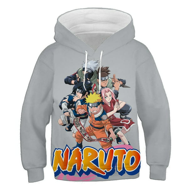 Sudadera con capucha de dibujos animados de Anime japonés para niños,  sudadera informal en 3d con capucha de Naruto, disfraz de juego de rol,  sudadera