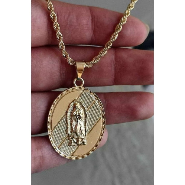 Aretes de oro laminado de 18 kilates, de la Virgen de Guadalupe, Virgen  Maria Maria Almudena Virgen de Guadalupe