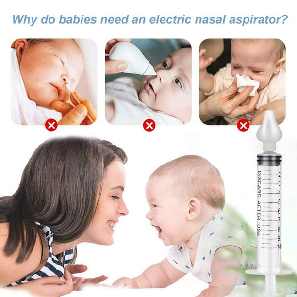 Jeringa lavado nasal bebé 2 PCS, aspirador nasal, pinza de nariz
