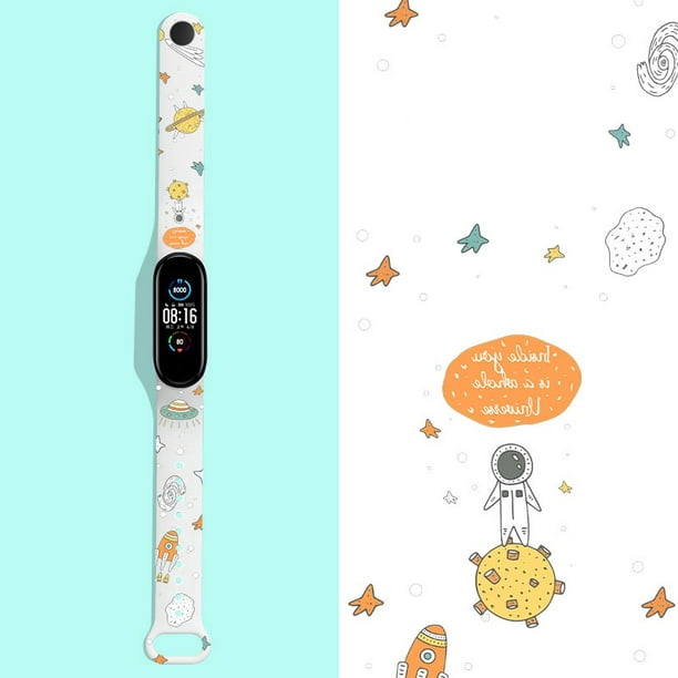 Pulsera de silicona banda de moda de dibujos animados patrón de la correa  para Xiaomi Mi Band 7 6 5 4 3 para Xiaomi Miband 5 6