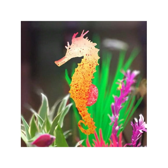 1pc interesting luminous realistic sea horse decoration adding magical glow to your aquarium